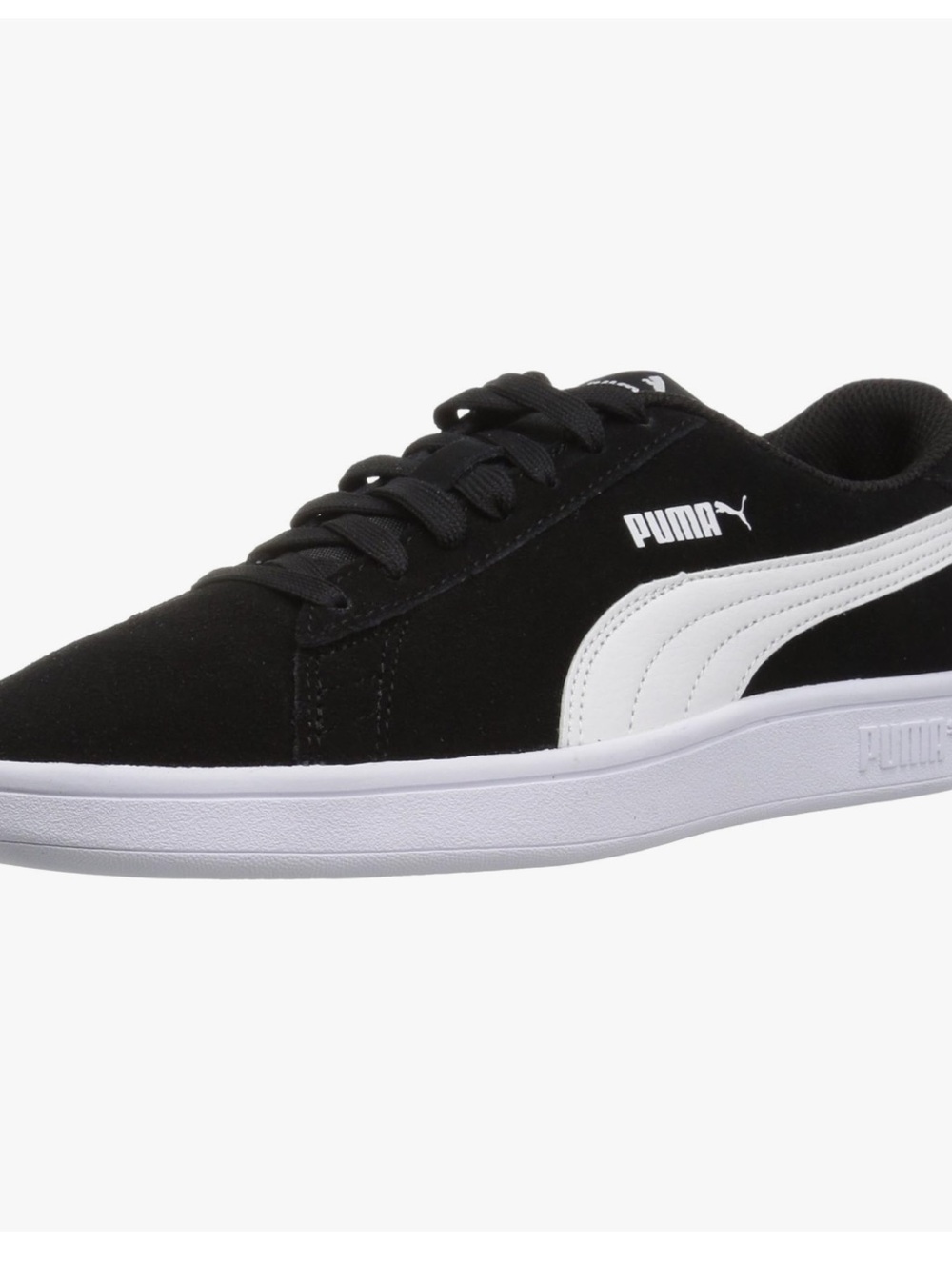 PUMA Unisex Kid's Smash v2 Suede Court Sneakers Black/White Size 4.5
